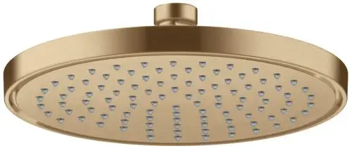 Kopfbrause in gebürstetem Bronze-Finish mit mehreren Düsen, montiert an einem zentralen Anschluss, präsentiert von AXOR.
